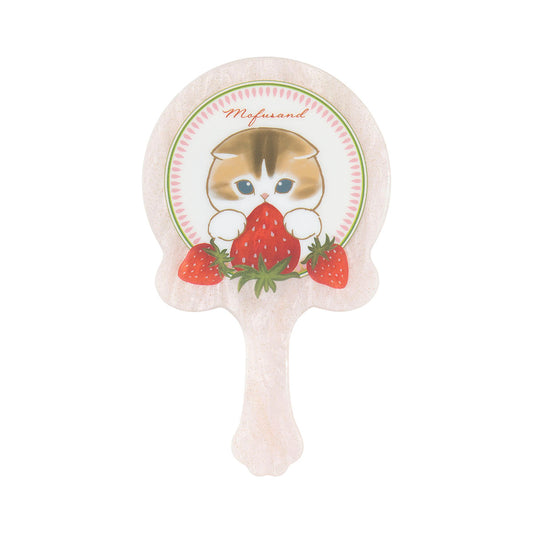 mofusand MERCI STRAWBERRY Acrylic Mini Hand Mirror (Pink)