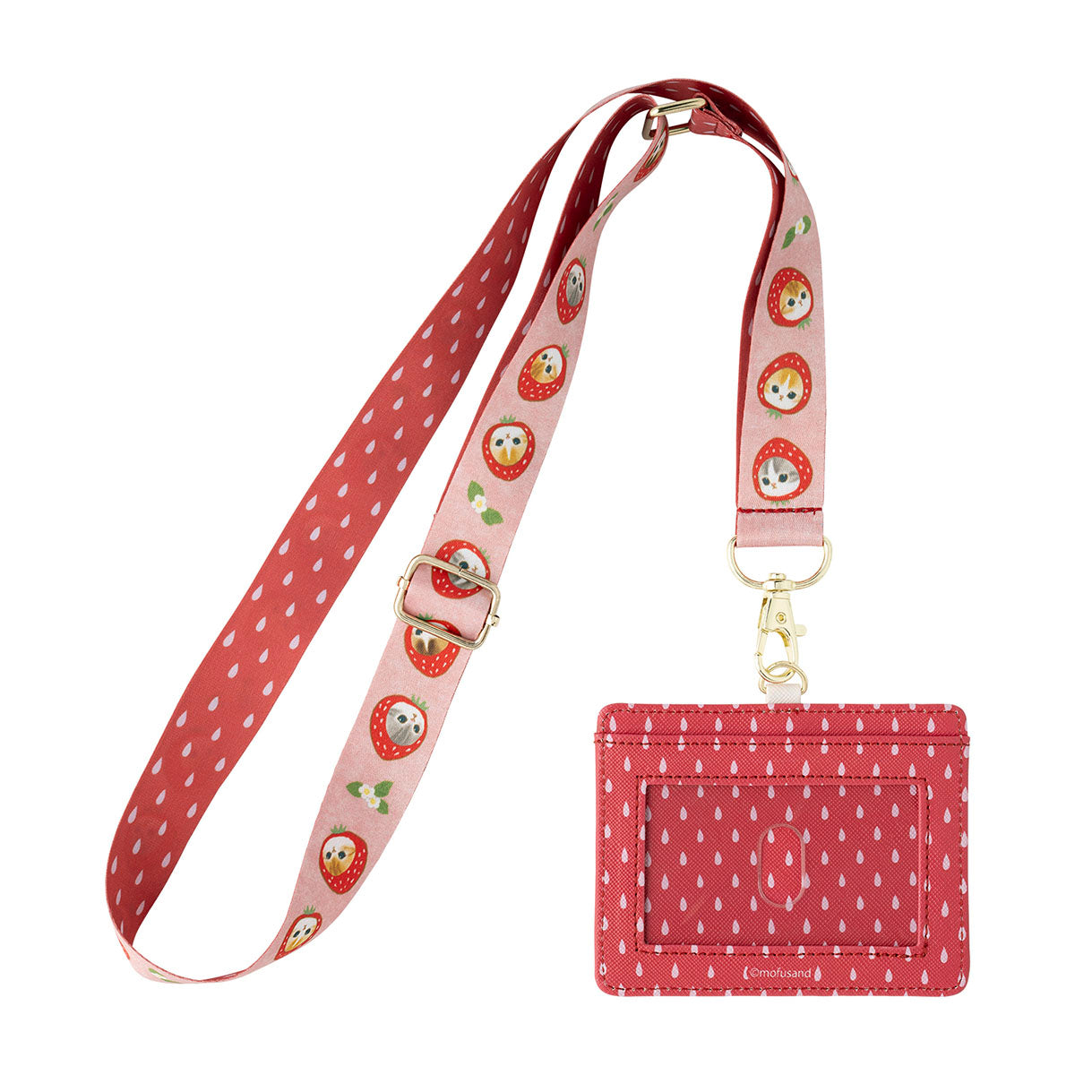 mofusand MERCI STRAWBERRY ネックストラップ＆カードホルダーセット