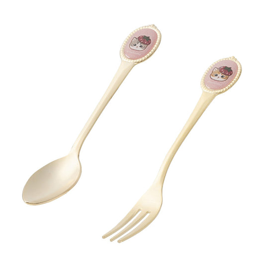 mofusand MERCI STRAWBERRY Tea Spoon & Fork Set