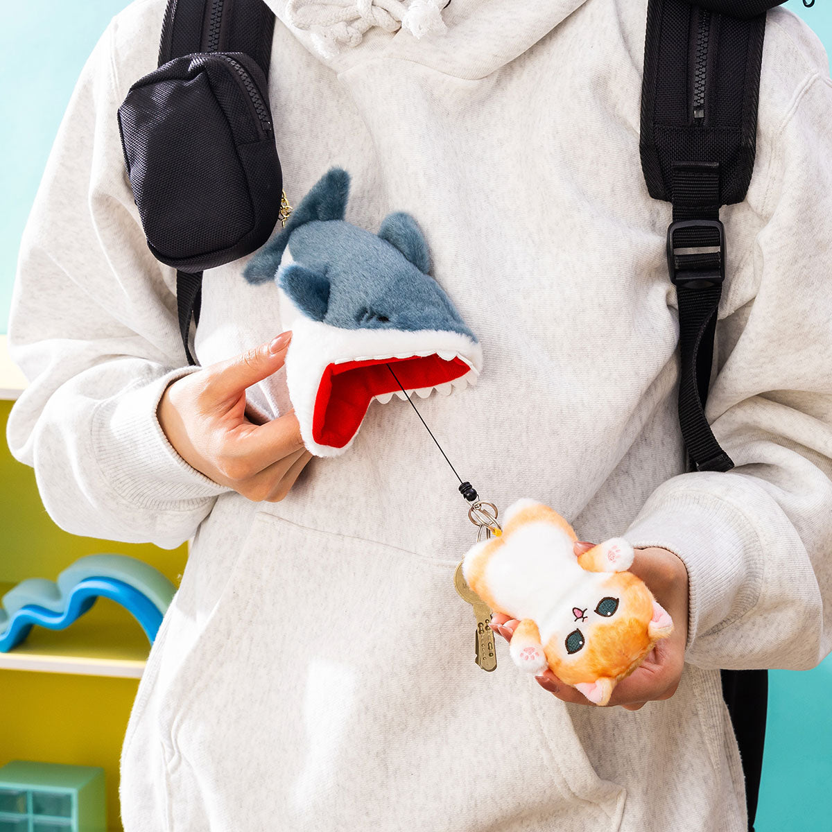 mofusand 伸びる！キーリングマスコット　えびにゃん　危機一髪にゃん mofusand 伸びる！キーリングマスコット(えびにゃん) | mofusand