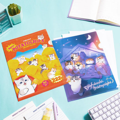 mofusand 自堕落にゃん クリアファイル(ポテチまみれ)