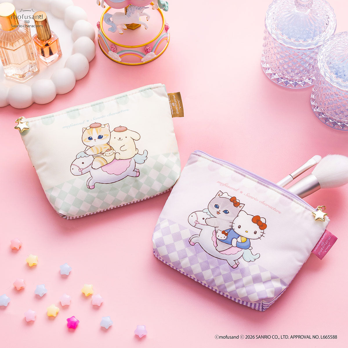 mofusand×サンリオキャラクターズ ポケットティッシュが入るポーチ(ポムポムプリン)