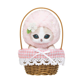 mofusand MERCI STRAWBERRY かご入りぬいぐるみ(ピンクいちご)
