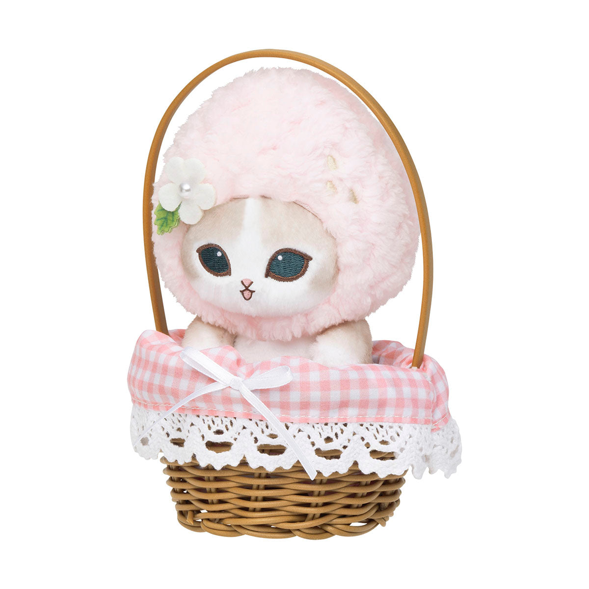 mofusand MERCI STRAWBERRY かご入りぬいぐるみ(ピンクいちご