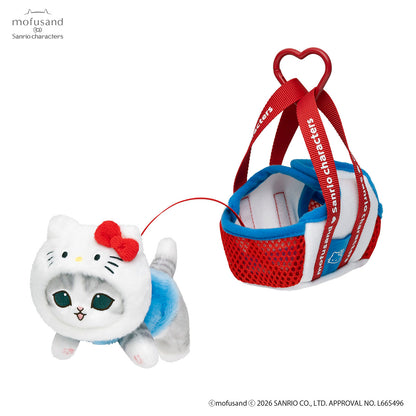 mofusand x Sanrio Characters Outing Cat in Bag Mascot (Hello Kitty)