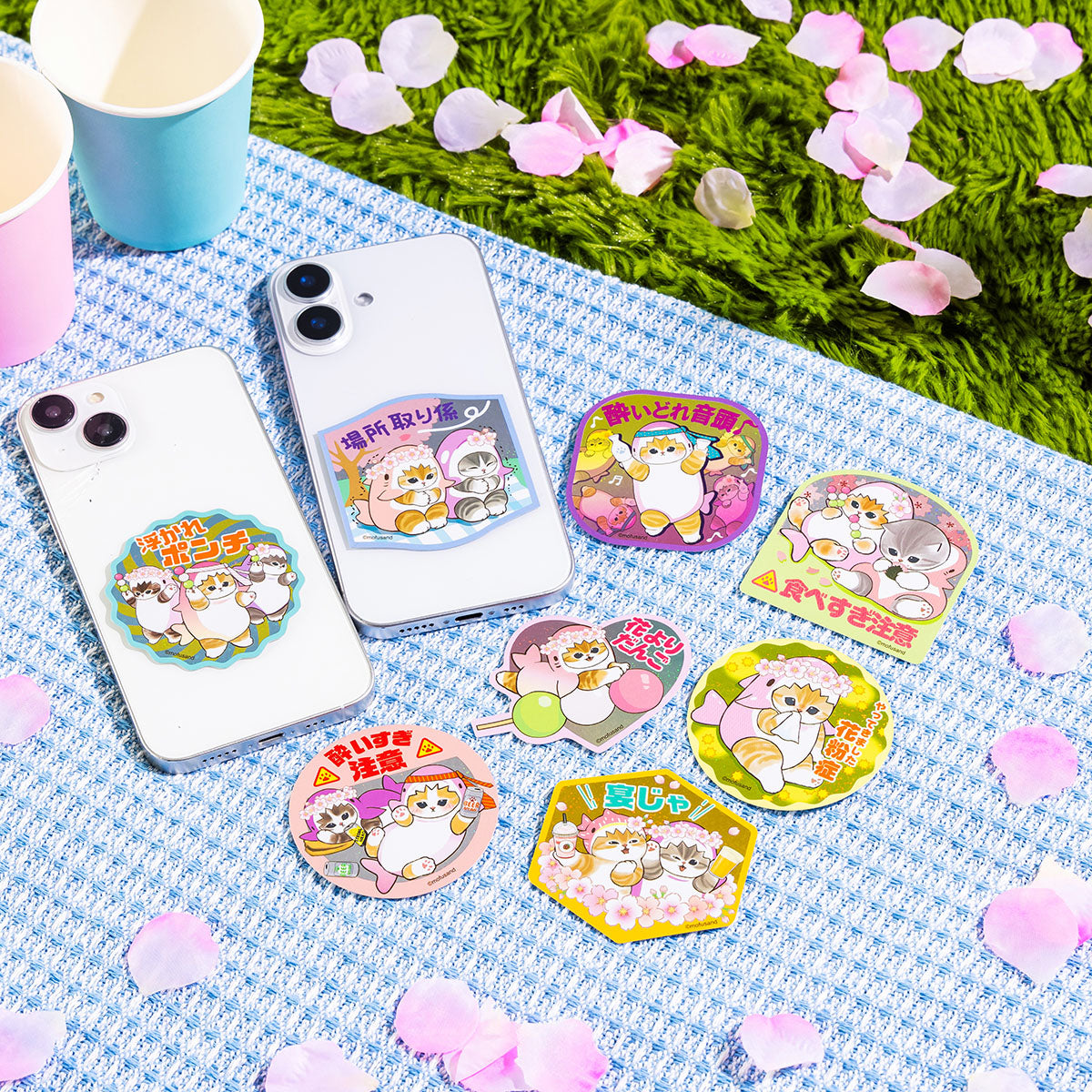 mofusand 樱花鲨鱼猫 全息贴纸盲盒（全8种）