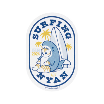 mofusand BOARD SHARK! 스마트폰 사이즈 스티커 (SURFING NYAN)