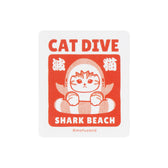 mofusand BOARD SHARK! 스마트폰 사이즈 스티커 (CAT DIVE)
