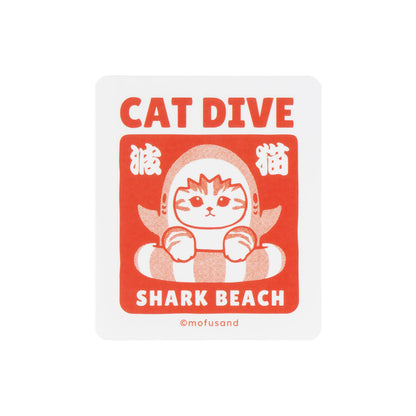 mofusand BOARD SHARK! 스마트폰 사이즈 스티커 (CAT DIVE)