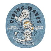 mofusand BOARD SHARK! 큰 사이즈 스티커 (RIDING WAVES)