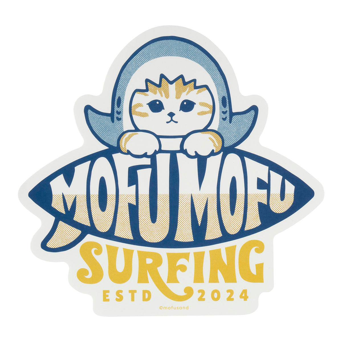 mofusand BOARD SHARK! 큰 사이즈 스티커 (MOFU MOFU SURFING)