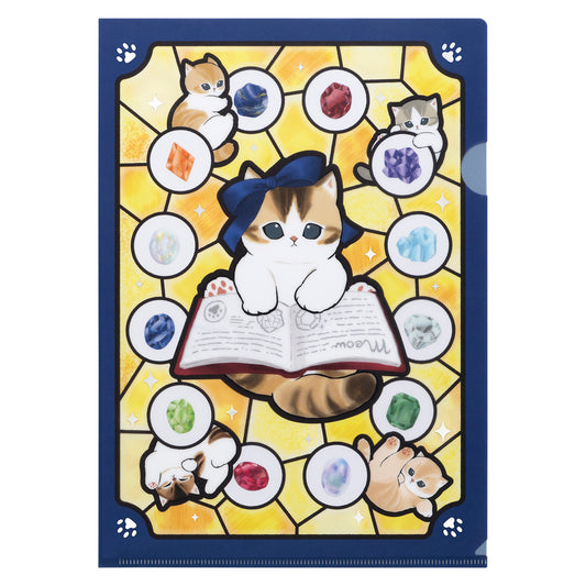mofusand Antique Foil-Stamped Clear File (Gem Meow)