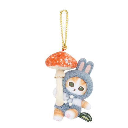 mofusand WOODLANDS Float Away Mascot Keychain (Rabbit Meow & Mushroom)