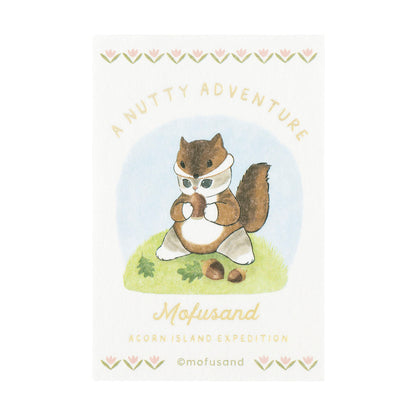 mofusand WOODLANDS 스마트 폰에 붙일 수있는 사이즈의 호일 푸시 스티커 (도토리를 먹고있는 리스 냥)