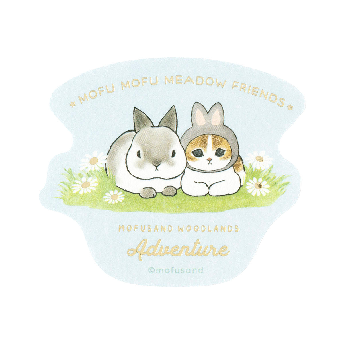 mofusand WOODLANDS Foil-stamped stickers that can be attached to smartphones (fieldRabbit Meow)