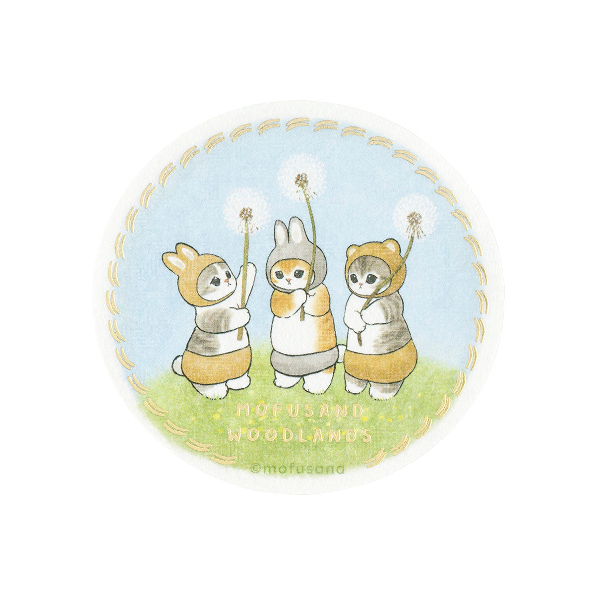 mofusand WOODLANDS Foil-stamped stickers that can be attached to smartphones (fluff)