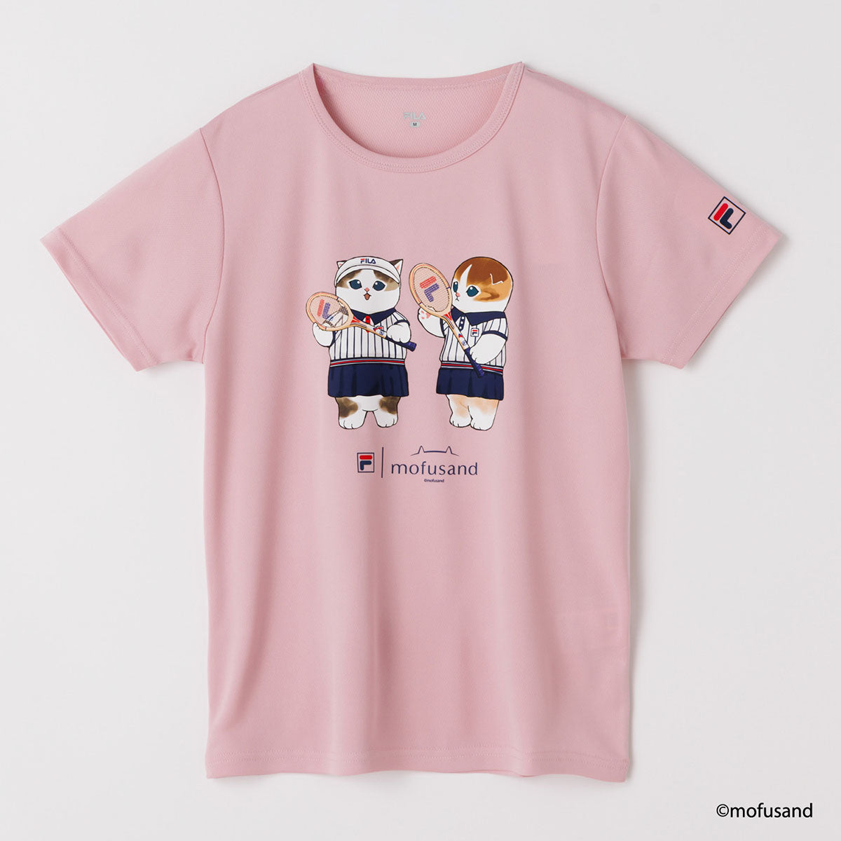 mofusand×FILA S／S T-shirts(PINK・pair cats)