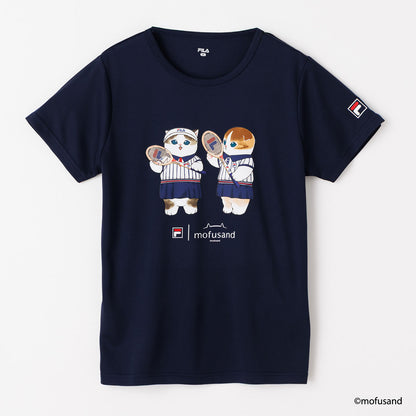 mofusand×FILA S／S T-shirts(NAVY・pair cats)