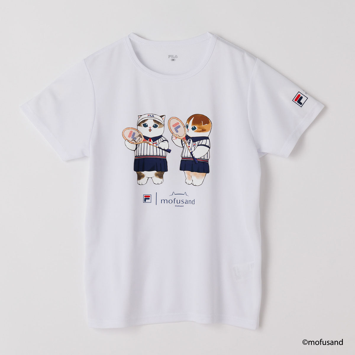 mofusand×FILA S／S T-shirts(WHITE・pair cats) | mofusandもふもふ
