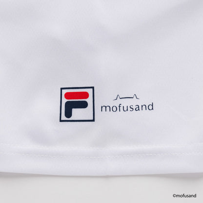 mofusand × FILA 반팔 티셔츠 (화이트・페어 고양이)