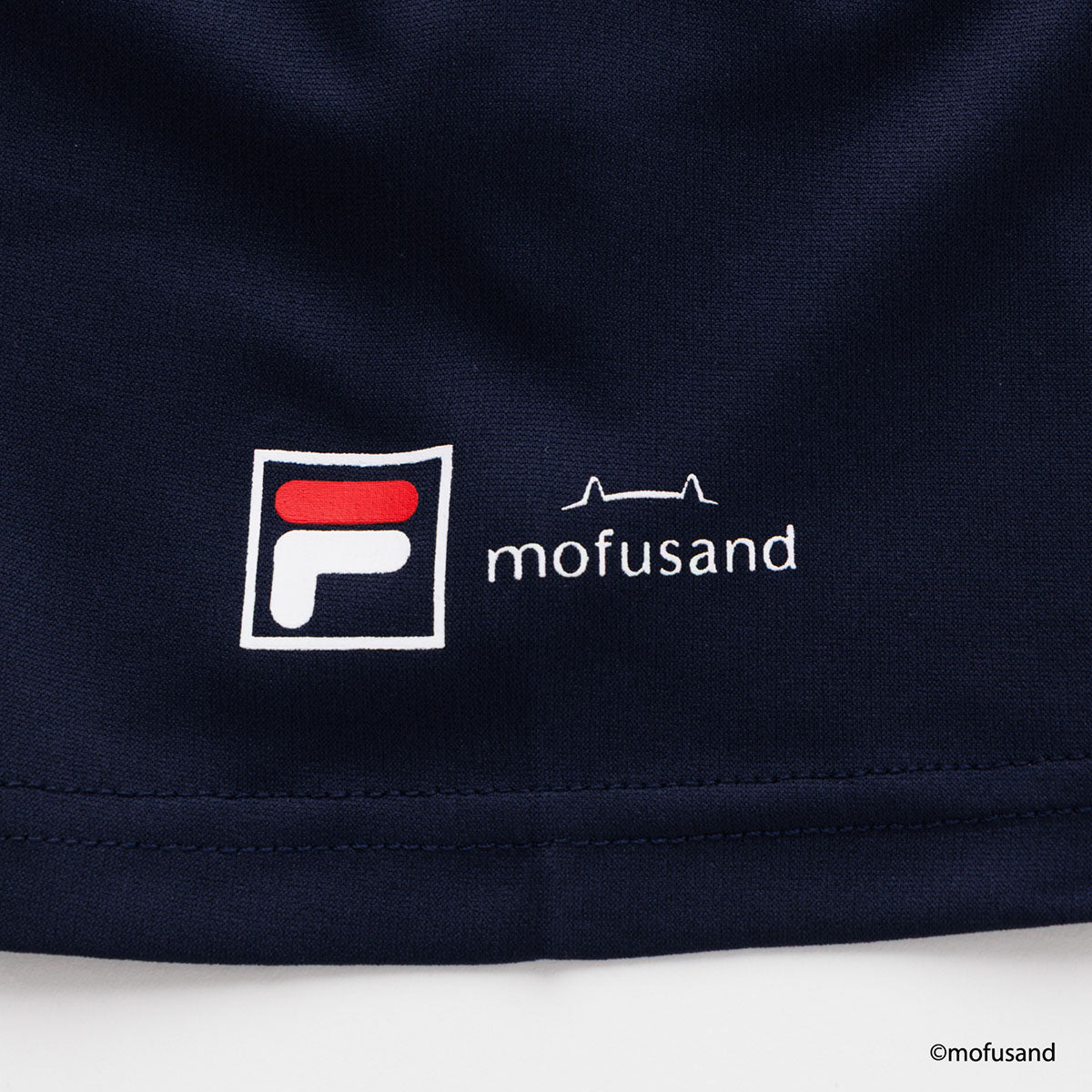 mofusand × FILA 短袖T恤（海軍藍・BJ貓）