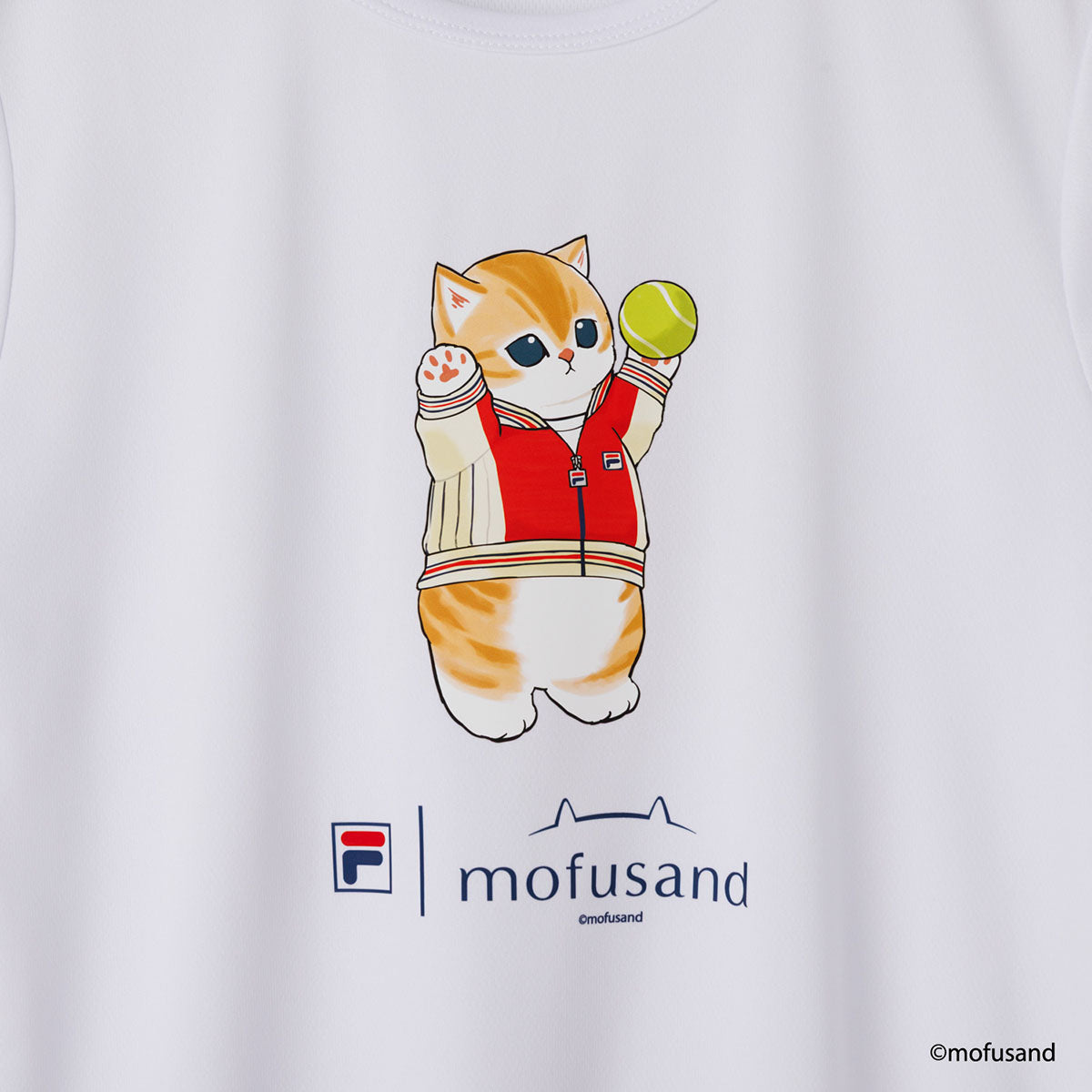 mofusand×FILA S／S T-shirts(WHITE・BJ cat)