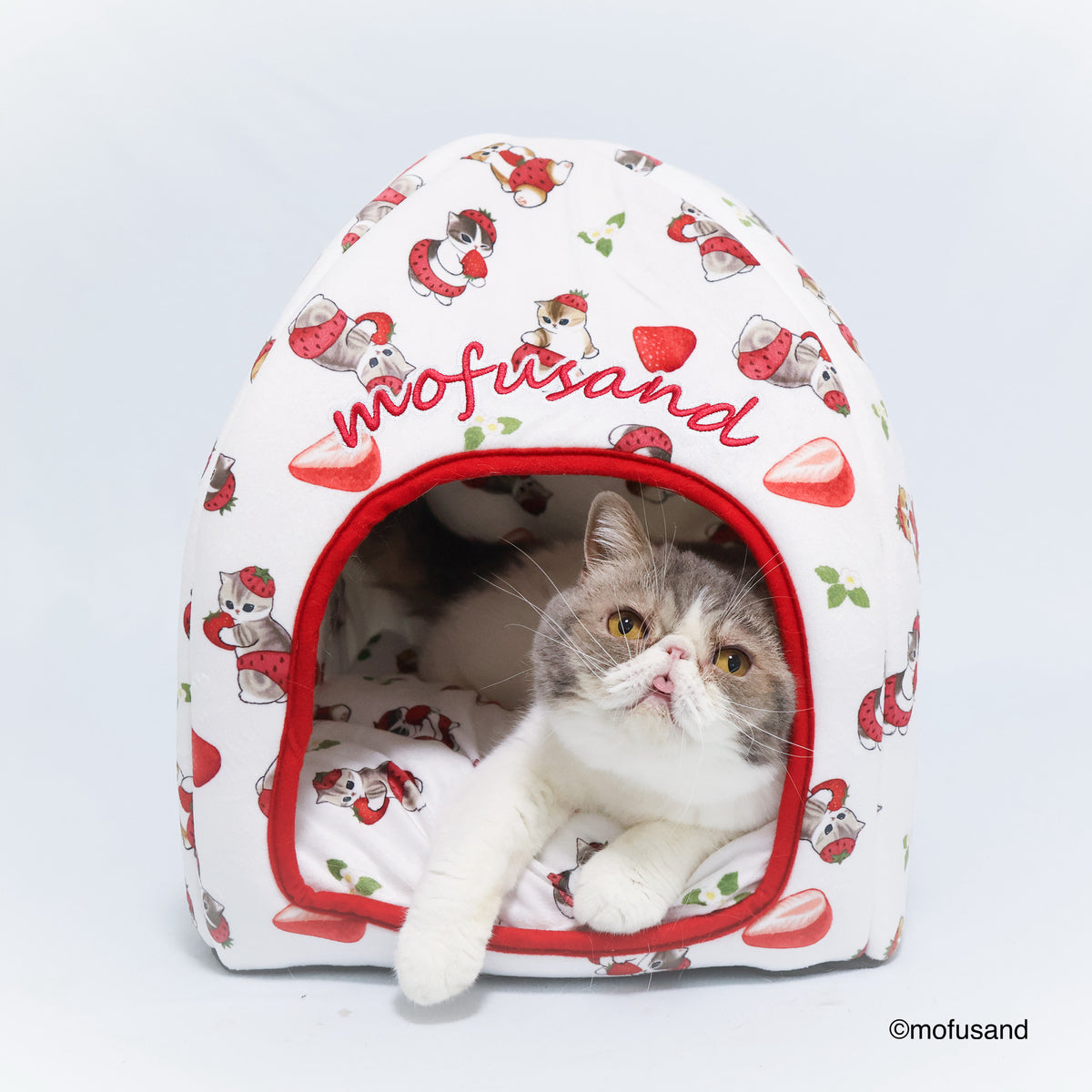 mofusand Dome Bed (Strawberry Meow)