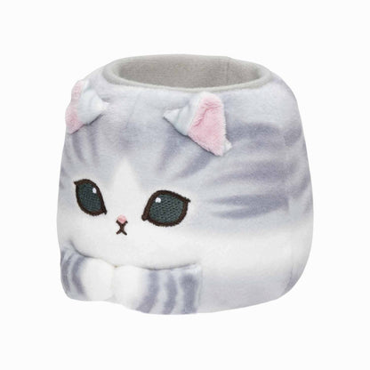 mofusand にゃんこの持ちますペン立て(灰白)