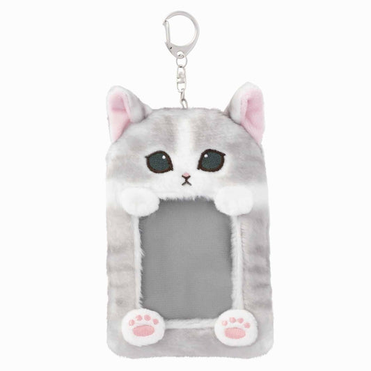mofusand Nyanko fluffy "check" case (gray white)