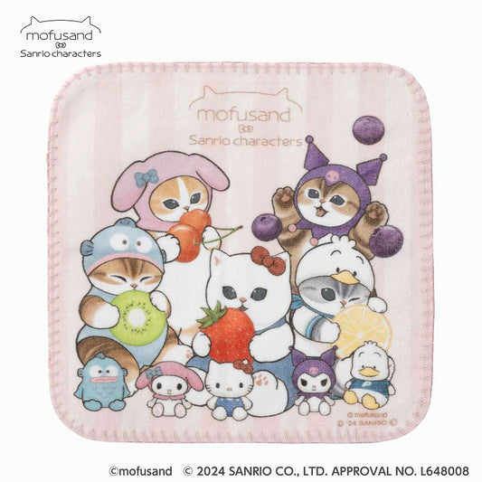 mofusand× Sanrio Characters Large Stitch Mello Hand Towel (Fruit)