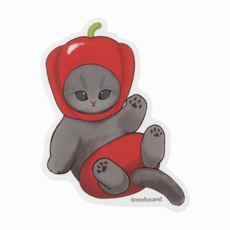mofusand A size sticker that can be pasted on the Mofumofu Marche smartphone (paprika red)