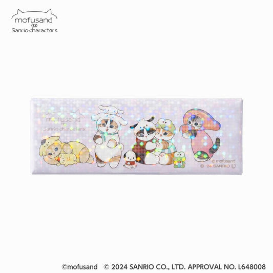 mofusand×サンリオキャラクターズ シャイニーホログラムマグネット・ミニ！(みんな集合・パープル)