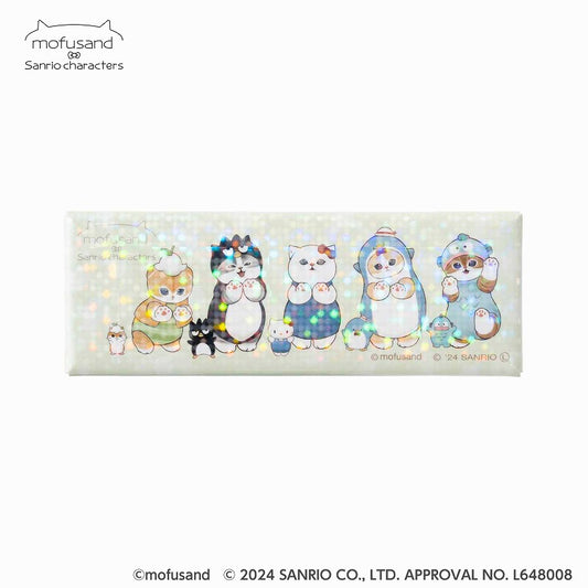 mofusand×サンリオキャラクターズ シャイニーホログラムマグネット・ミニ！(みんな集合・グリーン)