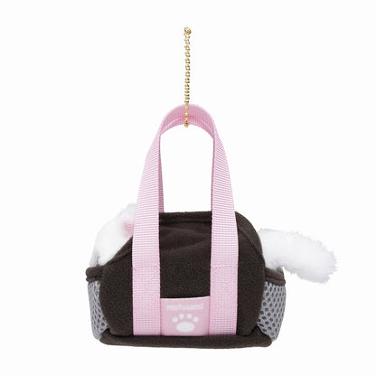 mofusand 外出用包包裡的貓咪吊飾（白色·黑色包）