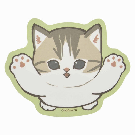 mofusandA mat sticker that can be pasted on the exhibition smartphone (jumping out Nyanko)