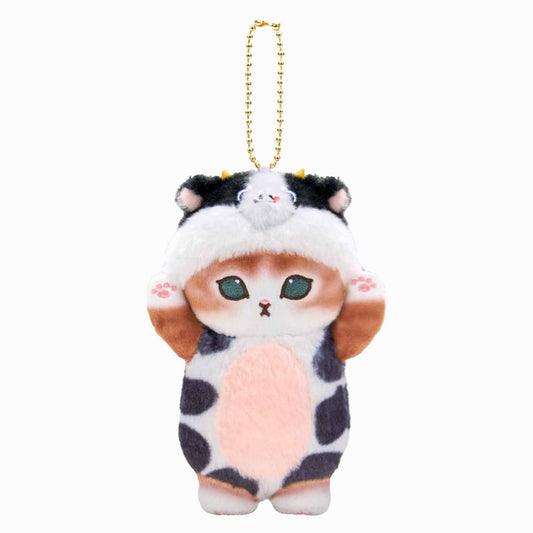 mofusand Costume Meow Mascot Keychain (Cow)