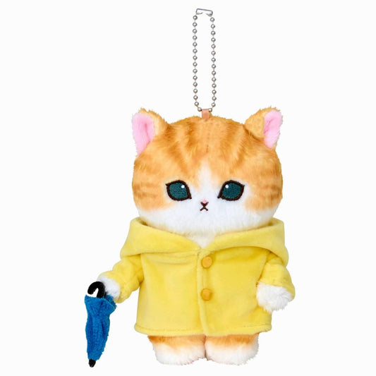 mofusand Fluffy Longhair Mascot Keychain (Raincoat Meow)