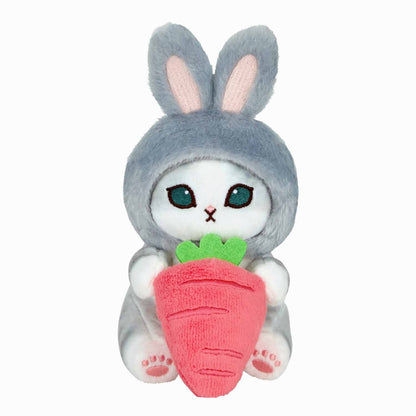 mofusand にゃんこが見守るデスクトップひっかけぬいぐるみ(はいいろうさにゃん)