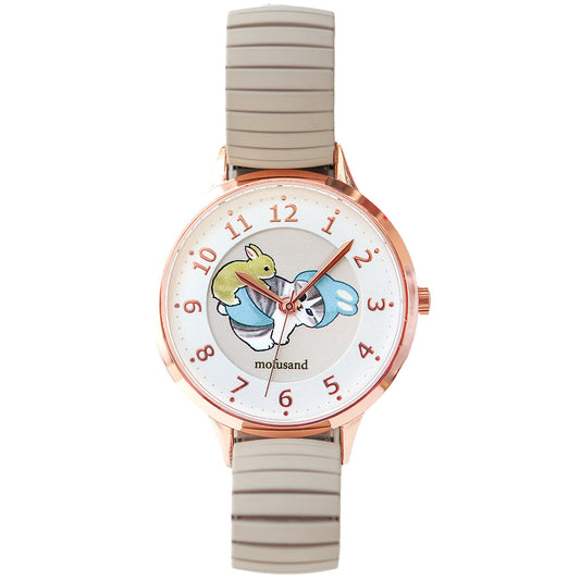 mofusand 伸縮錶帶手錶（兔仔貓）