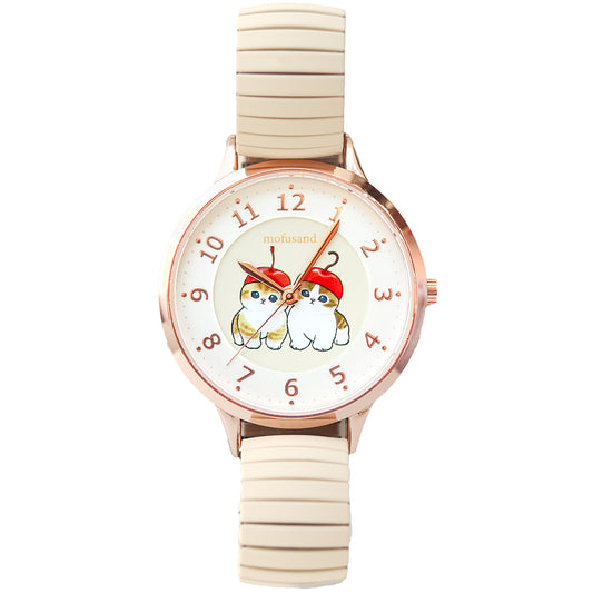 mofusand Stretch Band Watch (Cherry Meow)