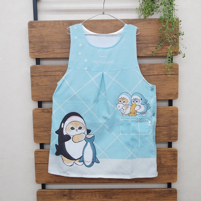 mofusand Apron (sea creature hug mint)