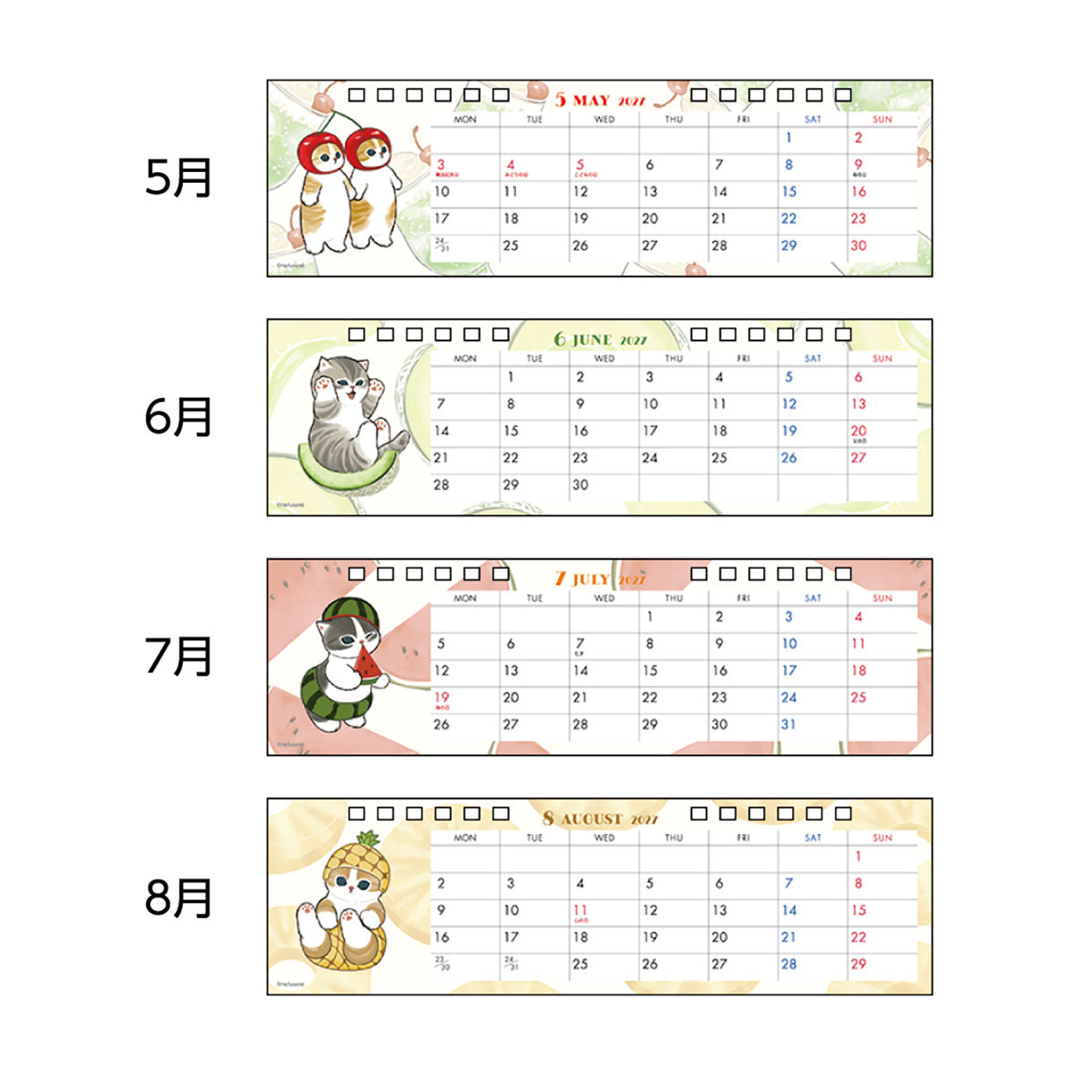 mofusand Slim Desk Calendar 2027