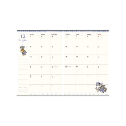 mofusand B6 Monthly Planner 2026 (Shark Meow)
