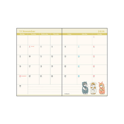 mofusand B7 Monthly Planner 2026 (Friends)