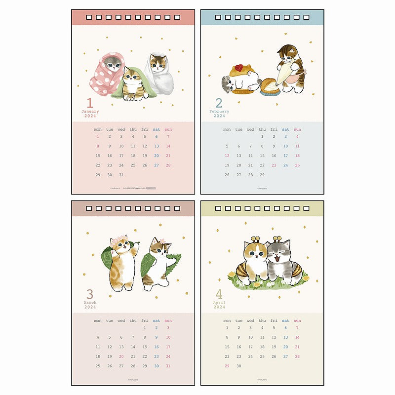 mofusand 2024桌子日曆垂直類型