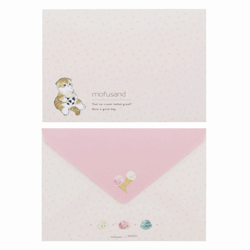 mofusand ダイカットカード付レターセット(アイスにゃん)