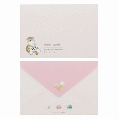 mofusand ダイカットカード付レターセット(アイスにゃん)