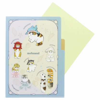 mofusand クリアファイルA5 3P(海の生き物にゃん)