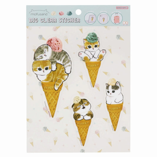 mofusand Big Clear Sticker (Ice Nyan)