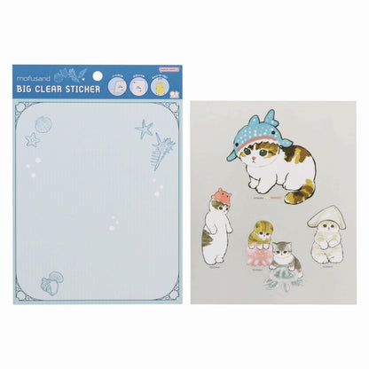 mofusand ビッグクリアステッカー(海の生き物にゃん)